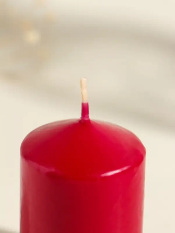 Набор: свеча - цилиндр &laquo;Интерьерный&raquo;, 4 шт., 6&times;4 см, 10 ч, бордовый