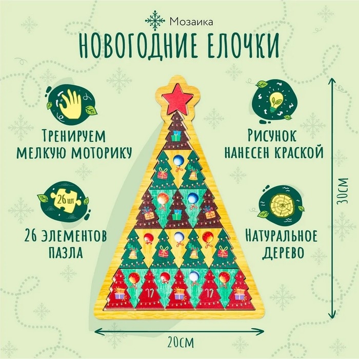Мозаика «Новогодние елочки» Мозаика «Новогодние елочки»