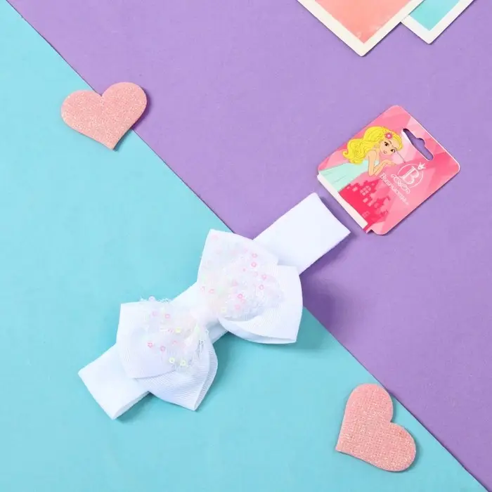 Повязка для волос Повязка для волос "Сьюзи" сияние, 3х16 см, белый