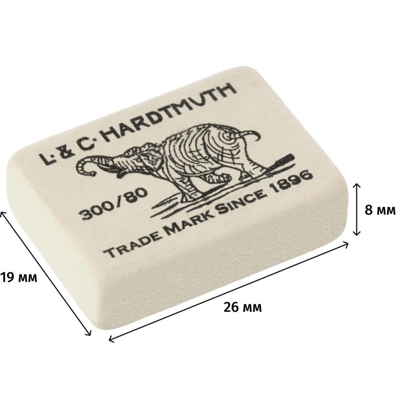 Ластик KOH-I-NOOR ELEFANT 300/80 8х26х19мм Чехия