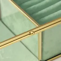 Шкатулка для украшений &laquo;Зелёная&raquo;, 2 отделения, стекло с металлическим каркасом, 22&times;14.5&times;7.5