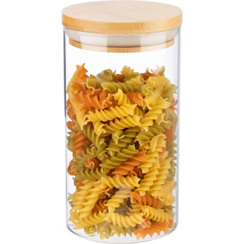 Банка стеклянная для сыпучих продуктов с крышкой BAMBU, 1 л
