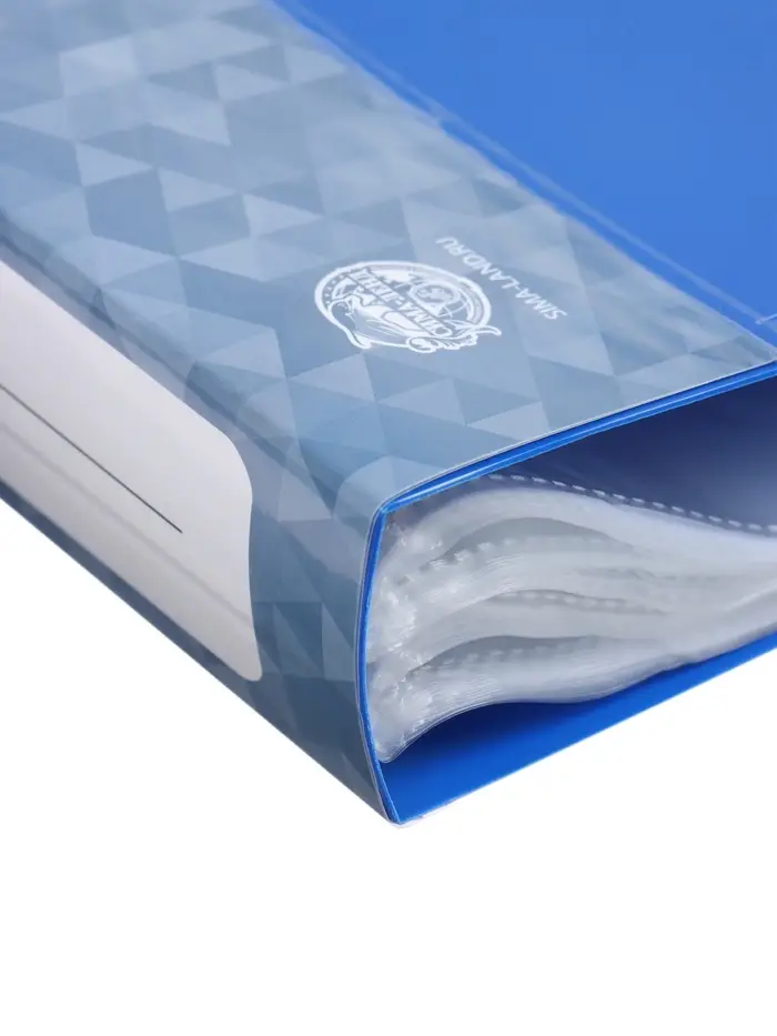 Папка с 100 вкладышами А4, 700 мкм, Calligrata, карман на корешке, синяя