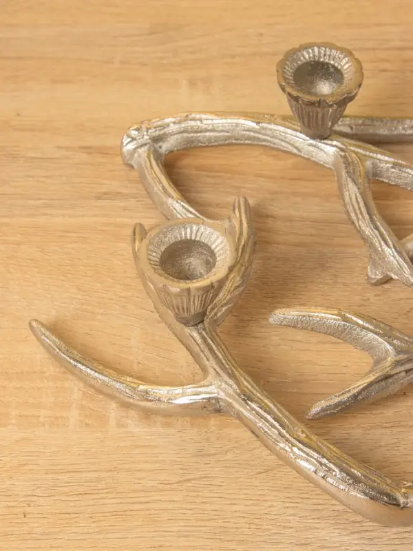 Подсвечник на 3 свечи "Рога" алюминий 23,5х23х6,5 см