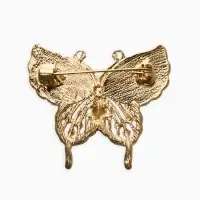 Брошь "Бабочка", цвет бело-зелёный в золоте Брошь "Бабочка", цвет бело-зелёный в золоте