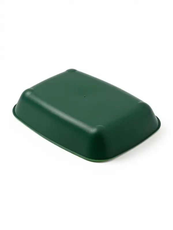 Туалет для кошек, 33.5&times;25&times;6 см, округлый, с сеткой, пластик, темно-зелёный, светло-зелёный