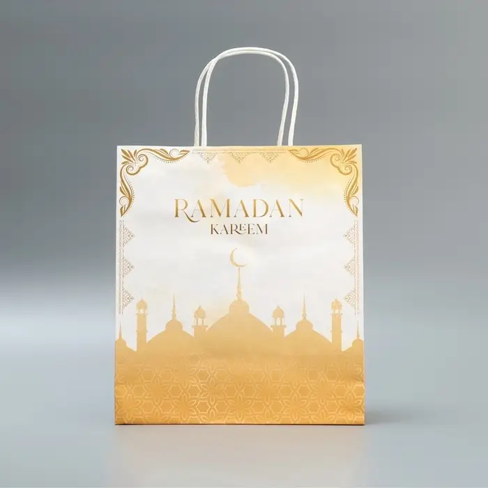 Пакет подарочный крафтовый &laquo;Рамадан&raquo;, Ramadan kareem, 22&times;25&times;12 см
