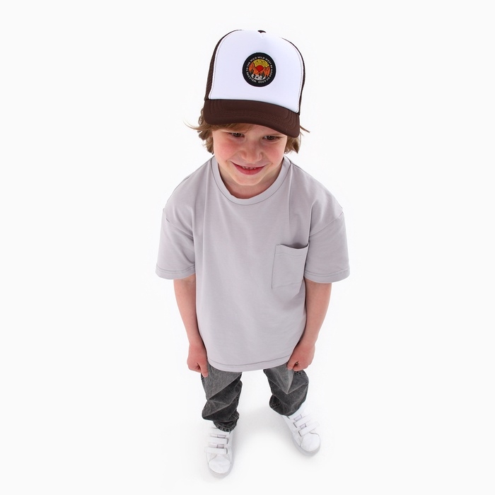 Кепка детская для мальчика Wild west, цвет коричневый, р-р 52-54, 5-7 лет Кепка детская для мальчика Wild west, цвет коричневый, р-р 52-54, 5-7 лет