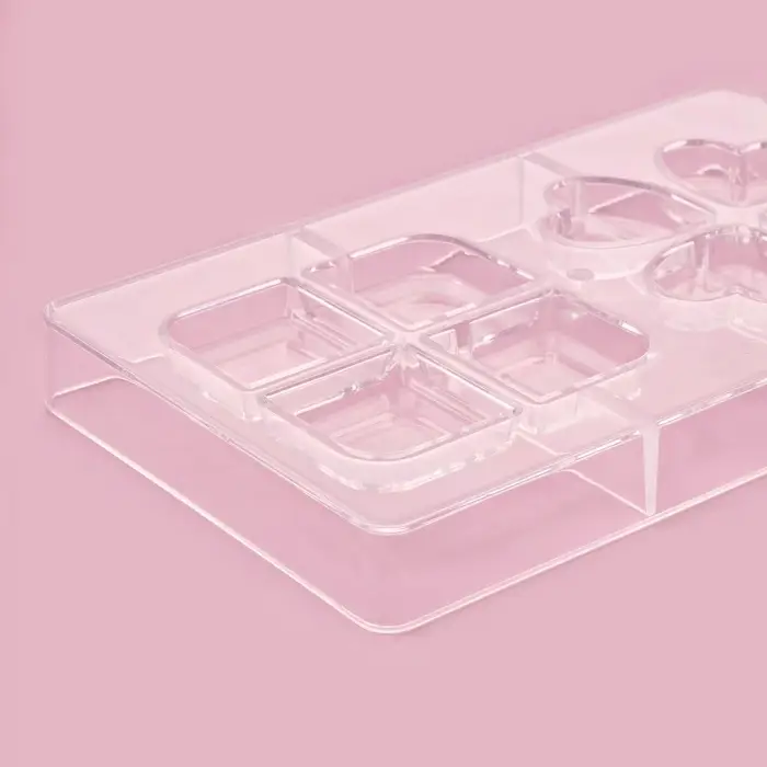 Форма для конфет и шоколада &laquo;Мерси&raquo;, 8 ячеек, 20&times;12&times;2.5 см, пластик, прозрачная