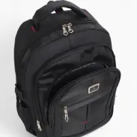 Рюкзак школьный на молнии, с карманами, однотонный, 31&times;14&times;46 см, чёрный