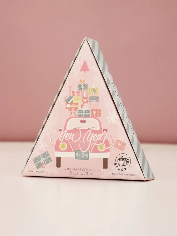 Бомбочки для ванны New Year, 6&times;20 г, аромат морозная ягода, Чистое счастье