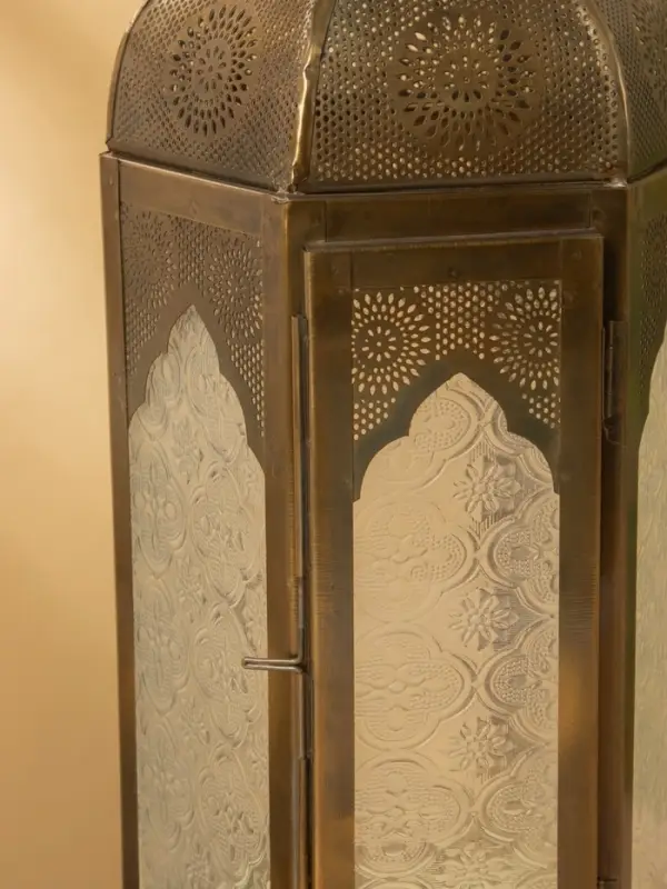 Подсвечник фонарь "Золотой шатёр" железо 20х20х42 см