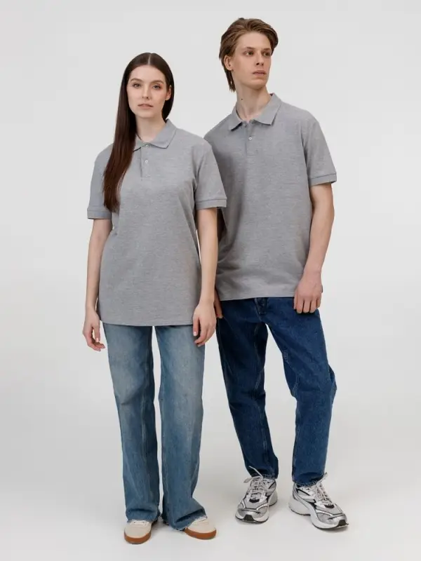 Рубашка поло унисекс Pacific, серый меланж, размер XXL