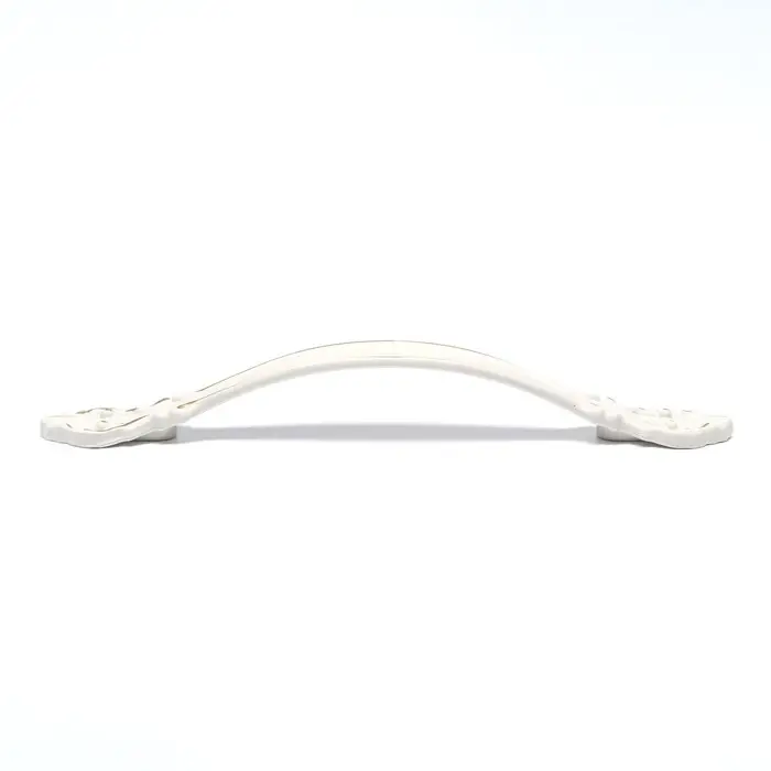 Ручка-скоба мебельная ТУНДРА LIGHT, м/о 96 мм, белая, с золотой вставкой