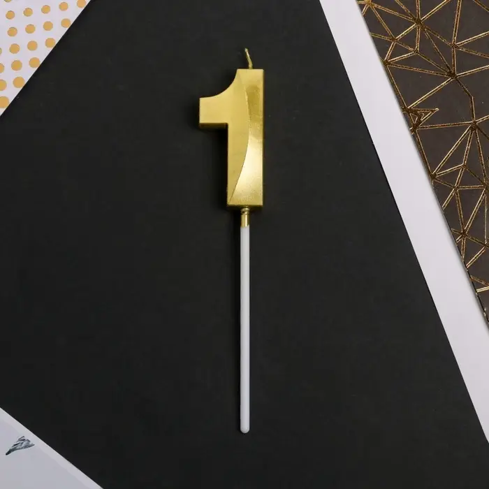 Свеча для торта, цифра &laquo;1&raquo;, 11.5&times;2.3 см
