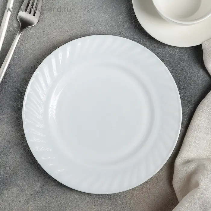 Тарелка десертная Доляна &laquo;Регал&raquo;, d=20 см, стеклокерамика