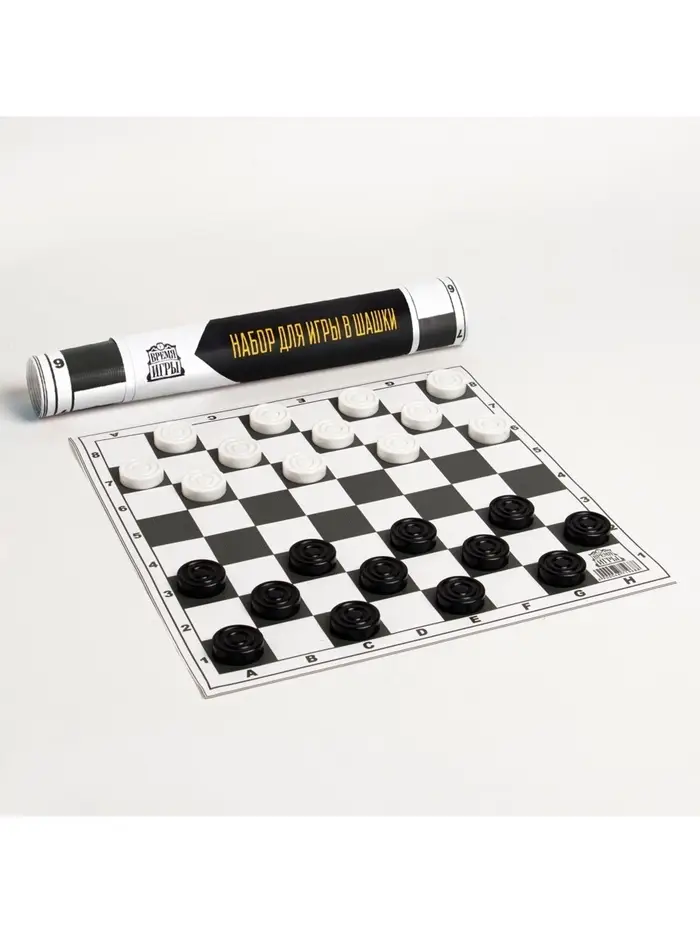 Шашки, поле винил, 30&times;30 см, d=3 см, h=0.9 см