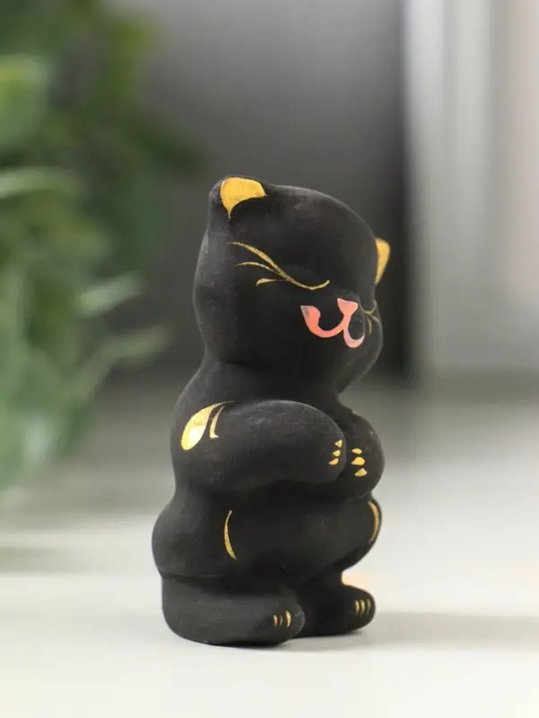 Фигурка керамика &laquo;Котик милашка&raquo;, 7 см, чёрный
