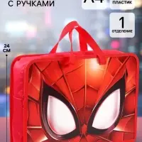 Папка пластиковая с ручками &laquo;Супергерой&raquo;, А4, на молнии, 8&times;33&times;24 см