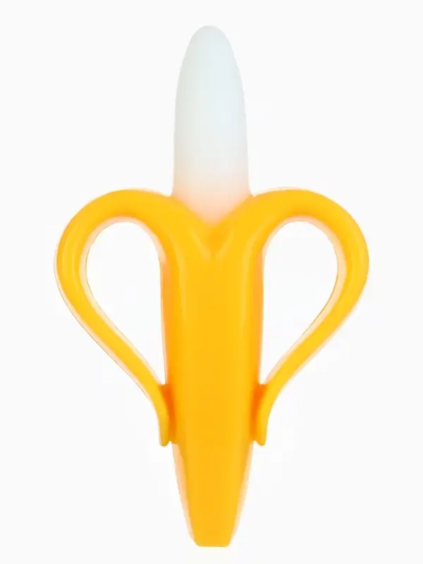 Набор силиконовых прорезывателей для зубов «Банан, погремушка», 2 шт., Крошка Я