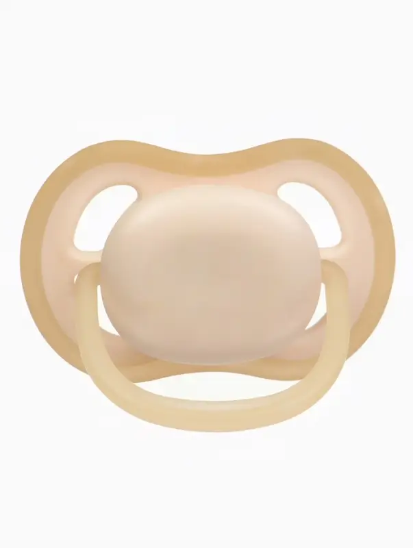 Соска-пустышка ортодонтическая, силикон, от 6 мес., бежевая