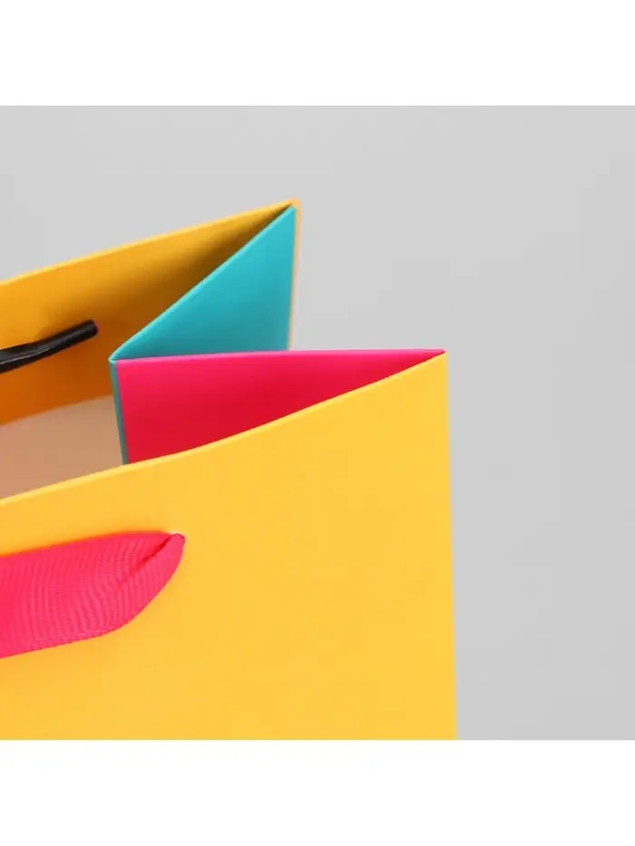 Пакет подарочный трёхцветный, упаковка, &laquo;Жёлтый-розовый-голубой&raquo;, MS 18 х 23 х 10 см