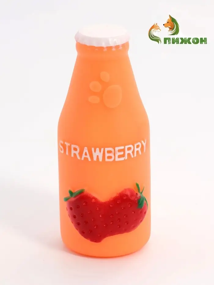 Игрушка для собак Strawberry, 13 см, пищащая, латекс, оранжевая