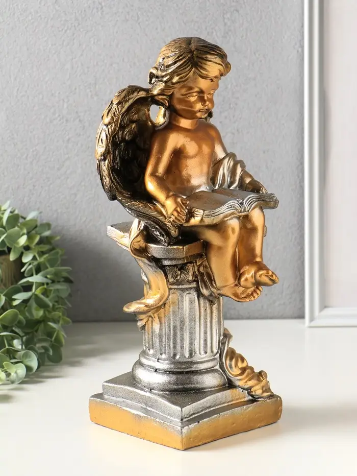 Фигура "Ангел с книгой сидя" бронза, 34х18х17 см