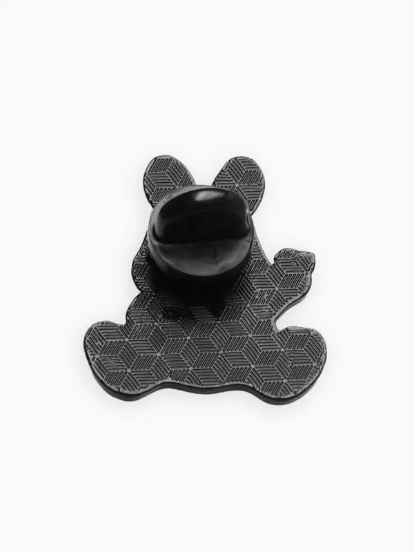 Значок «Зайка» с камерой, цвет бело-розовый в чёрном металле