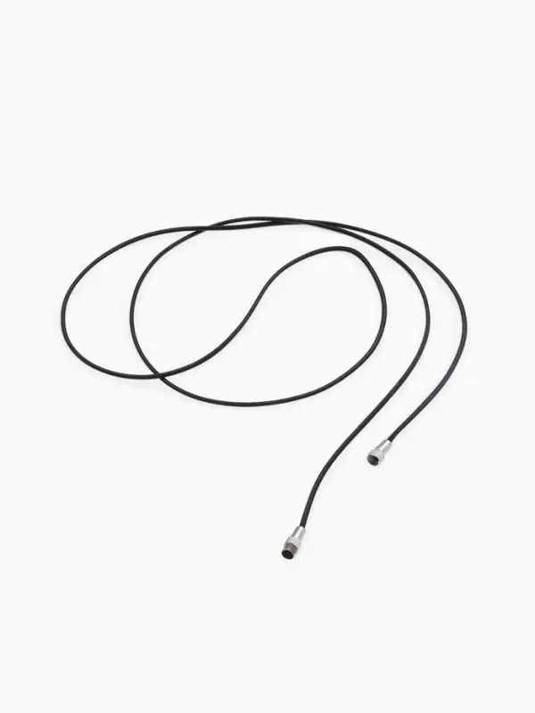 Шнурок нейлон 60 см, цвет чёрный, винтовой замок серебро Шнурок нейлон 60 см, цвет чёрный, винтовой замок серебро