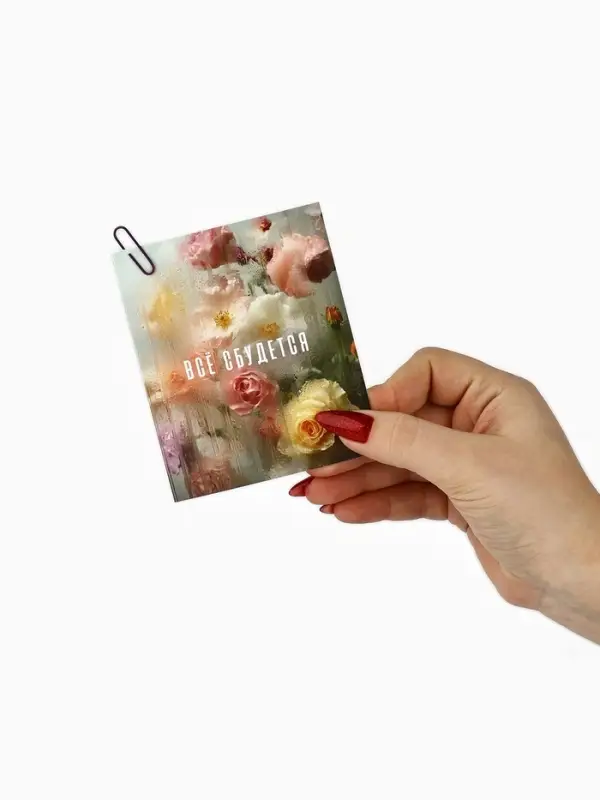 Набор мини-открыток в коробке со скрепками &laquo;Цветы&raquo;, 35 штук, 8 x 10 см