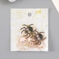 Декор для творчества металл "Паук" эмаль МИКС 3,4х3,4 см
