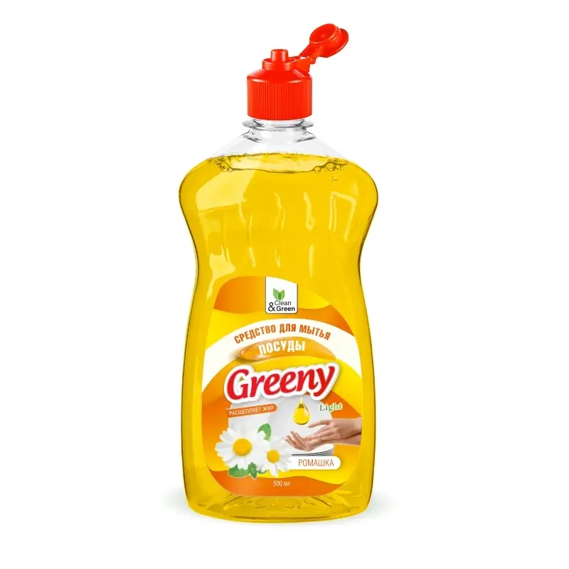 Средство для мытья посуды "Greeny" Light "Ромашка" 500 мл. Clean&Green CG8154