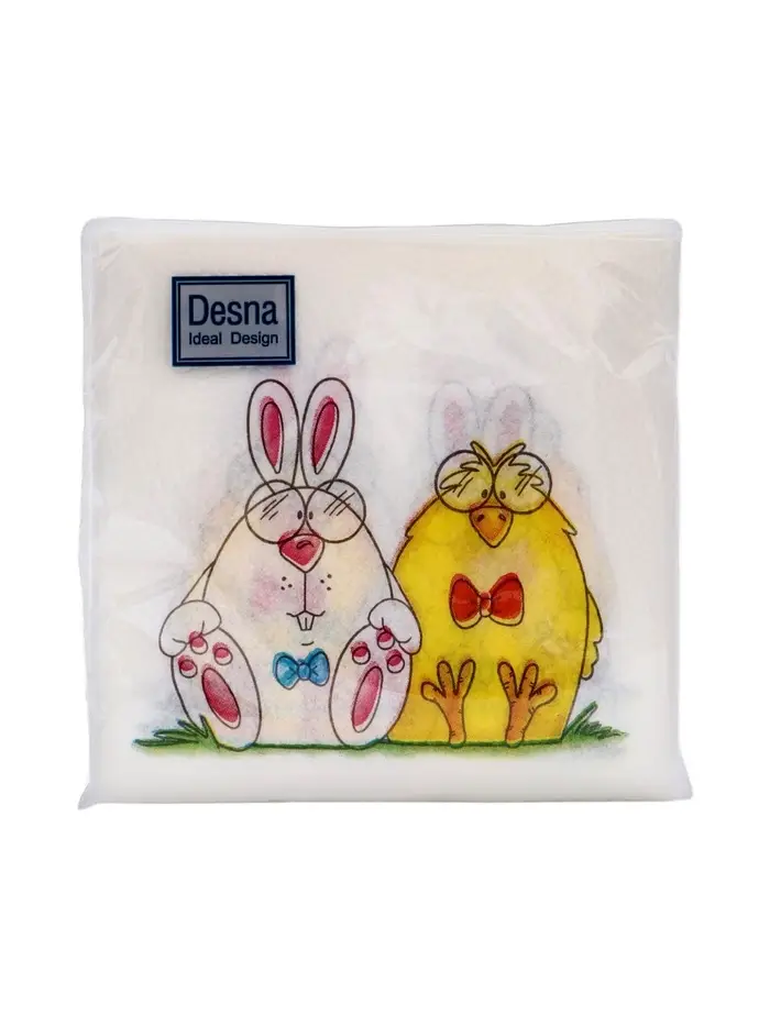 Салфетки пасхальные бумажные &laquo;Сладкая парочка&raquo;, 1 слой, 24х24 см, 40 шт