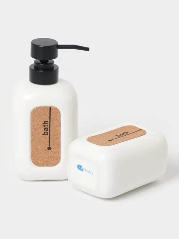 Аксессуары для ванной SAVANNA &laquo;Лофт&raquo;, 2 предмета, дозатор для мыла, стакан