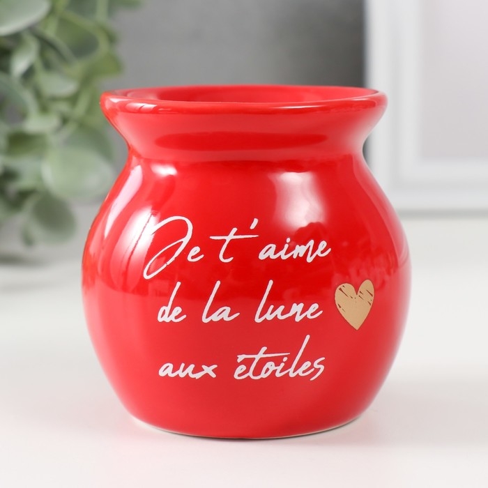 Аромалампа керамика Аромалампа керамика "Признание в любви" красная 7,2х7,2х7,8 см