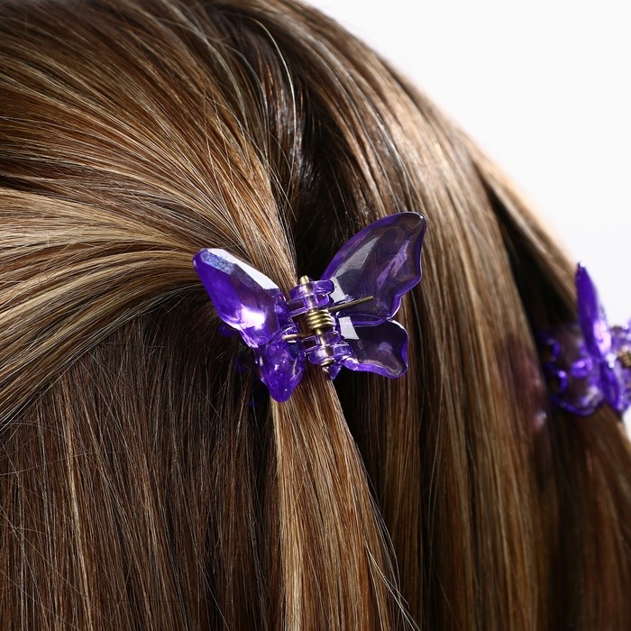 Краб для волос в форме бабочек «Самой волшебной», 2 шт., 4 х 3 х 2.5 см Краб для волос в форме бабочек «Самой волшебной», 2 шт., 4 х 3 х 2.5 см