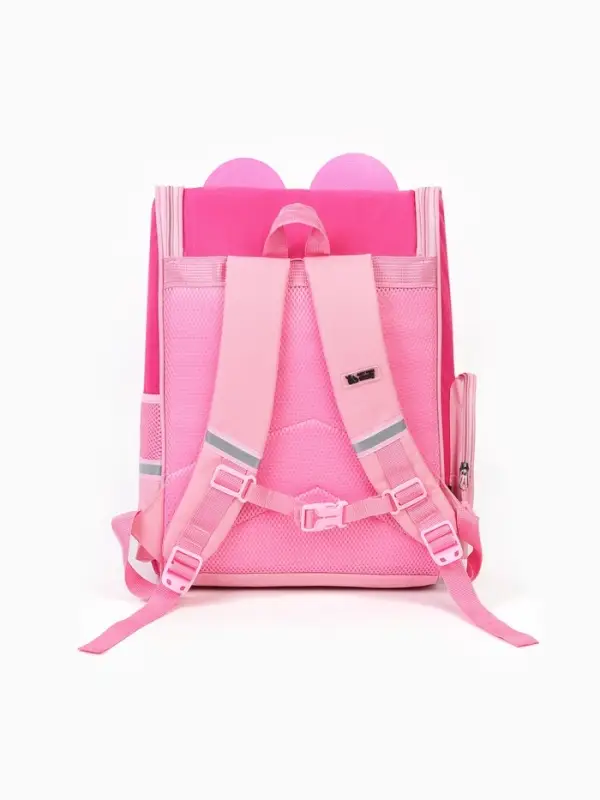 Рюкзак школьный, с эргономичной спинкой квадратный &laquo;Мишка&raquo;