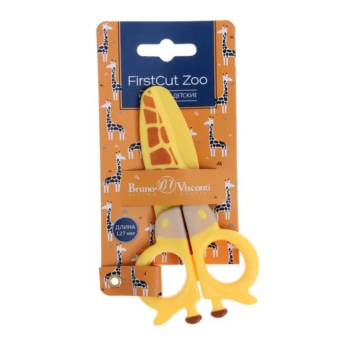 Ножницы детские 12,7 см BrunoVisconti Firstcut zoo, МИКС Ножницы детские 12,7 см BrunoVisconti Firstcut zoo, МИКС