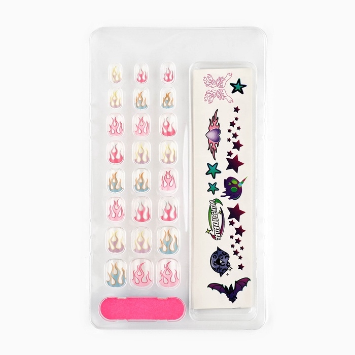 Накладные ногти детские с татуировками «Будь красоткой», 24 шт Накладные ногти детские с татуировками «Будь красоткой», 24 шт