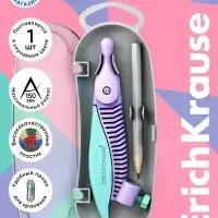 Циркуль пластиковый ErichKrause &laquo;Pastel&raquo;, 122 мм, с карандашом, пенал, МИКС