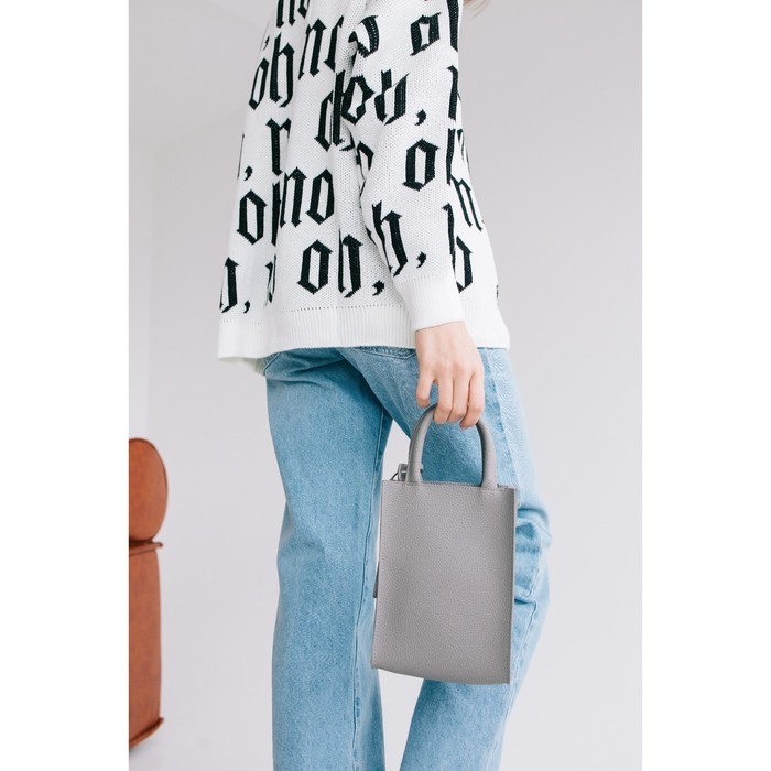 Сумка кросс-боди на молнии, TEXTURA, маленький размер, цвет светло-серый Сумка кросс-боди на молнии, TEXTURA, маленький размер, цвет светло-серый