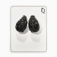 Серьги со стразами &laquo;Блеск&raquo; капля, цвет чёрный