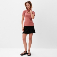 Футболка женская с вырезом MINAKU SLIM FIT: цвет пыльная роза, р-р 40