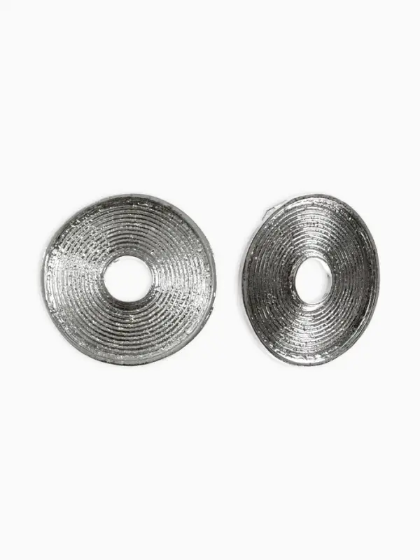 Серьги клипсы для ушей QF &laquo;Диск&raquo;, цвет серебро