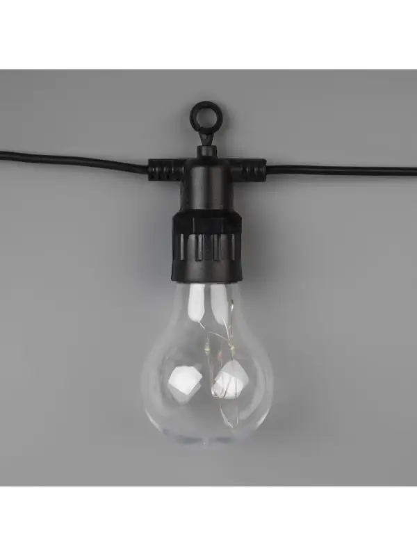 Гирлянда &laquo;Белт-лайт&raquo; 5 м с насадками &laquo;Роса&raquo;, IP44, УМС, тёмная нить, 50 LED, свечение мульти, 3 В