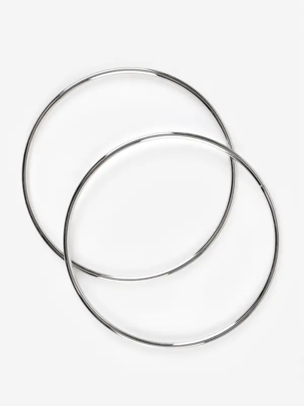 Ручки для сумки &laquo;Круг&raquo;, металлические, d=15 см, 2 шт., цвет серебряный