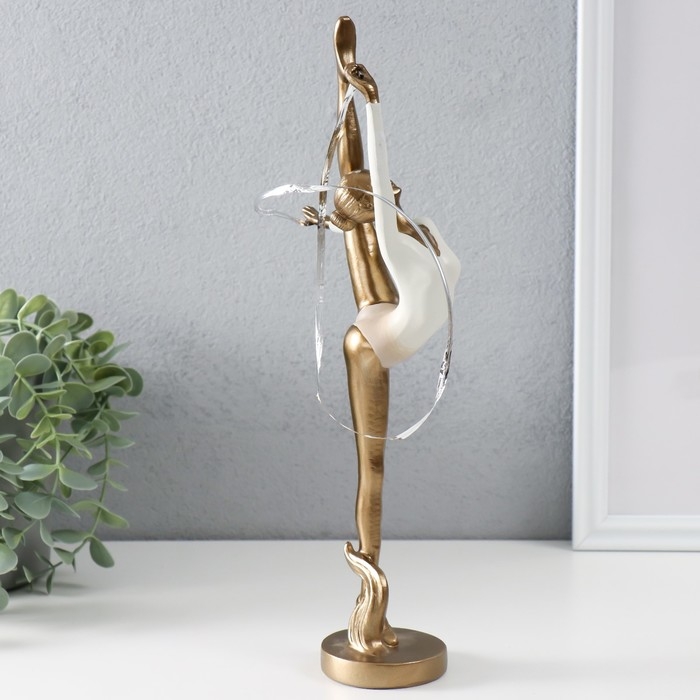 Сувенир полистоун  Сувенир полистоун "Гимнастка с лентой" бронза 14х6,5х32,5 см