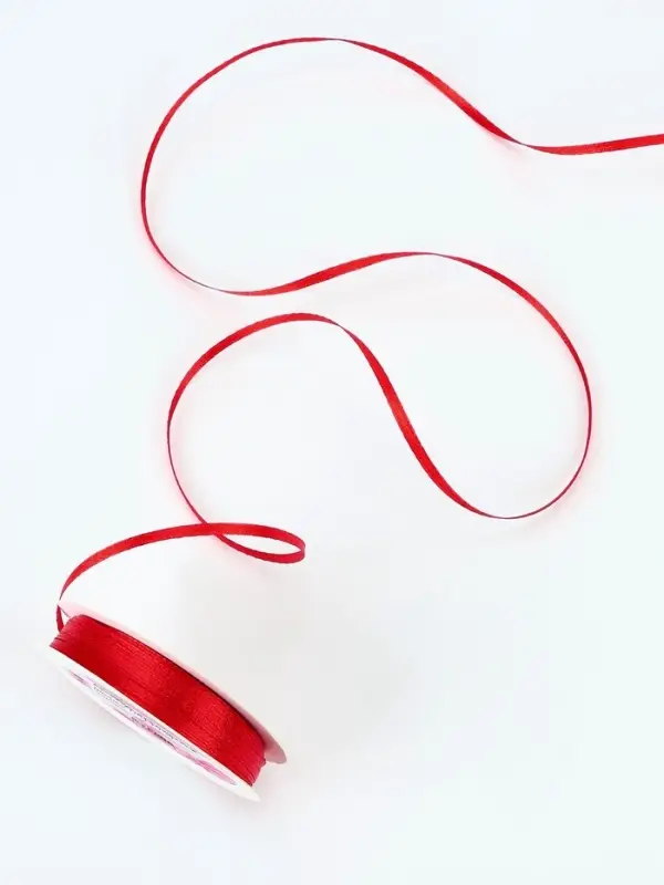 Лента атласная, 3 мм, 45±1 м, красная №26 Лента атласная, 3 мм, 45±1 м, красная №26