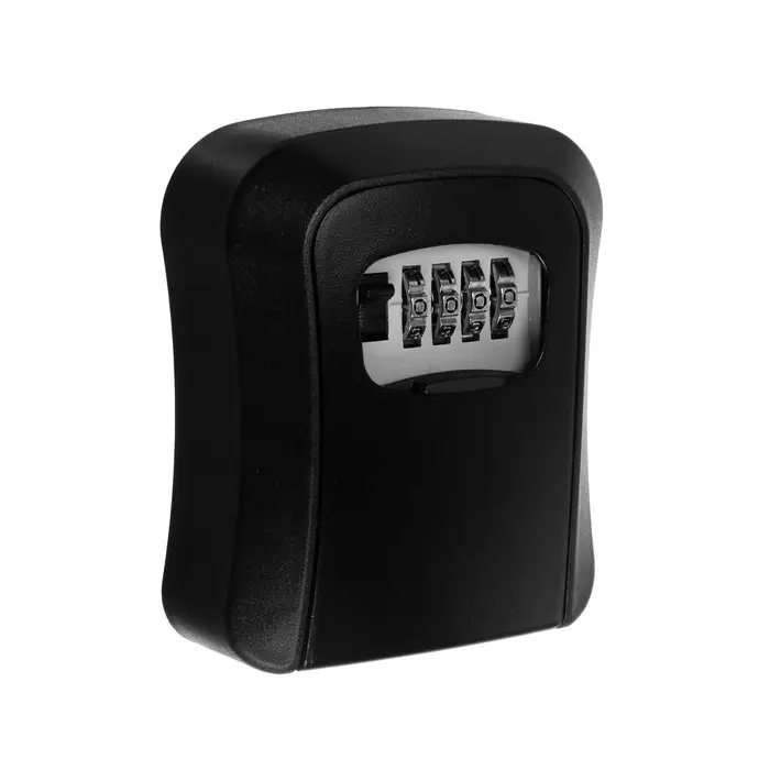 Сейф-ключница кодовая, металл, пластик, черный